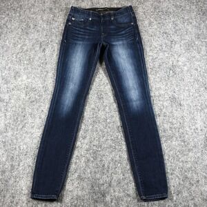 Express Women's 2R Blue Mid Rise Legging Skinny‎ Stretch Jeans Dark Wash